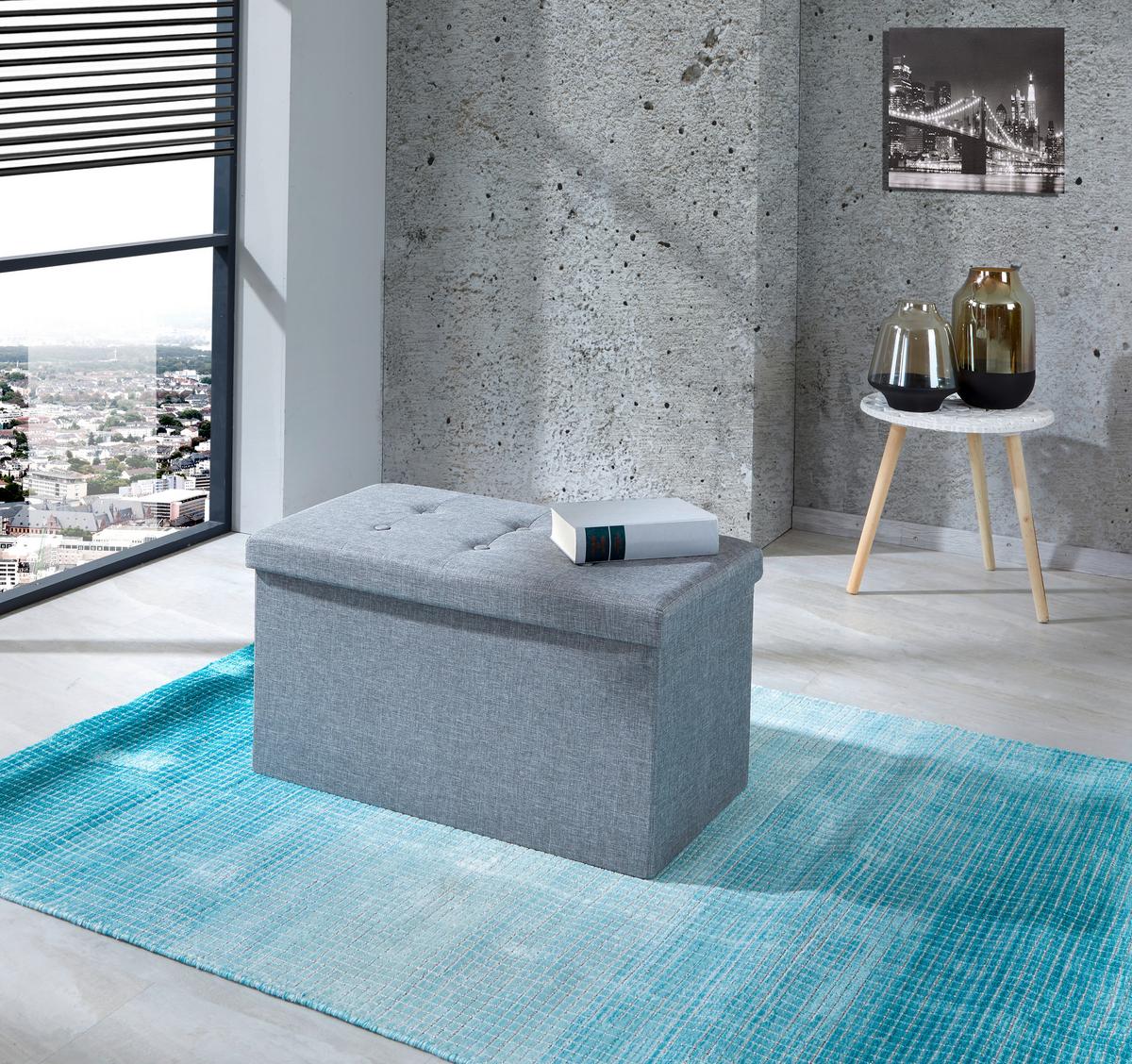 SEDACÍ BOX FRANZ 2 - šedá, Moderní, dřevo/textil (70/38/38cm) - Based
