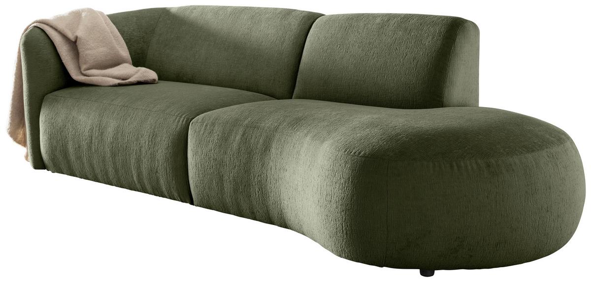 Ecksofa Jesi, Grün S: 238x107 Cm - Schwarz/Grün, MODERN, Textil (238/107cm) - Livetastic
