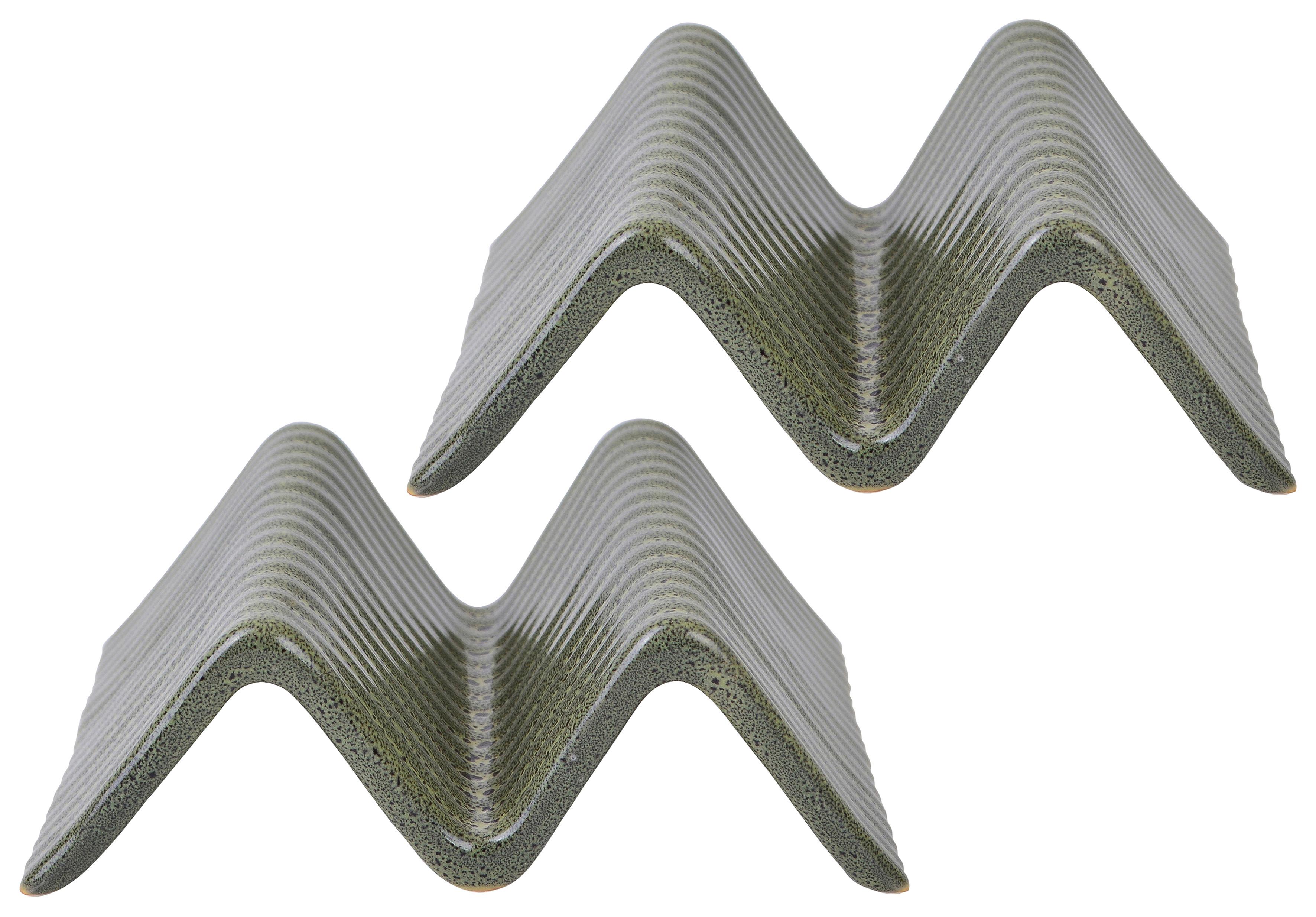 Servierschalentset Keramik Grün 2-tlg. BxH: 14,5x10,5 cm