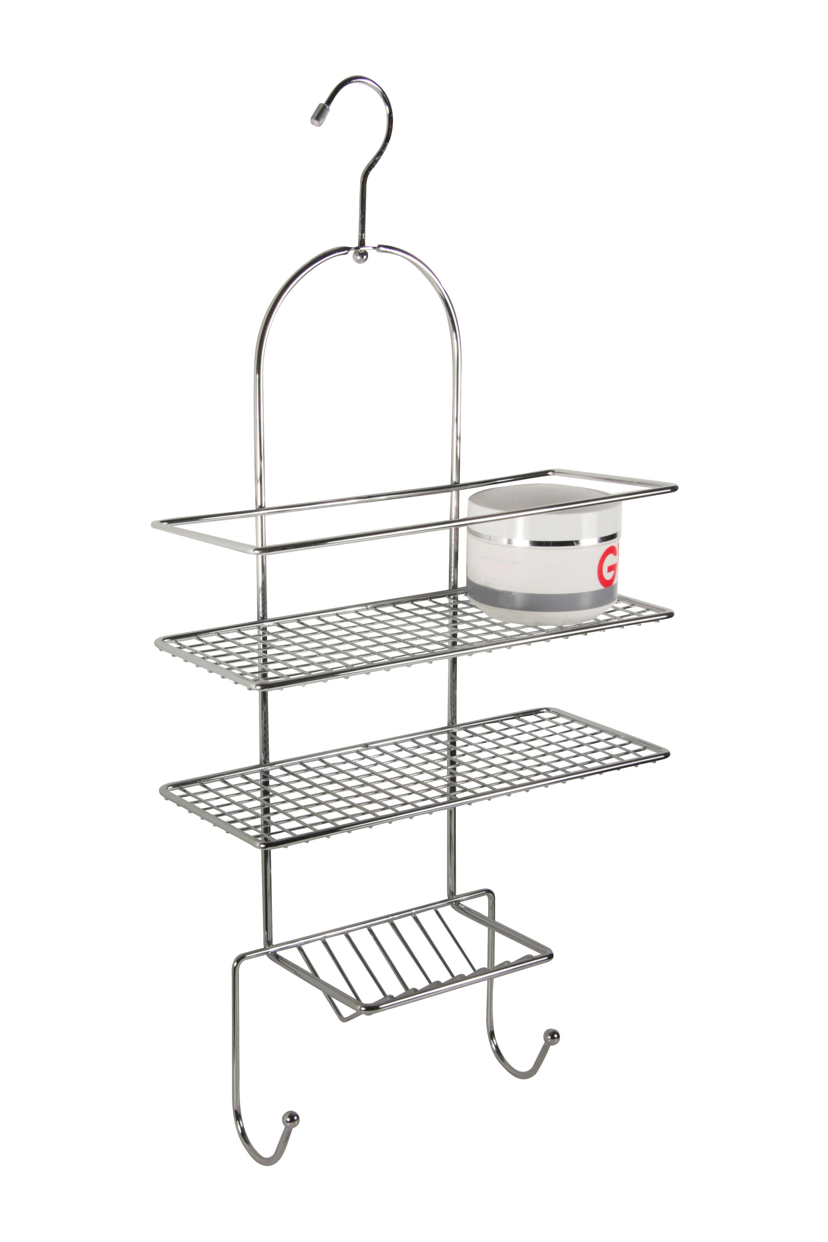 Duschregal Bergamo - Silbereichenfarben, KONVENTIONELL, Metall (25,5/55,5/11cm)