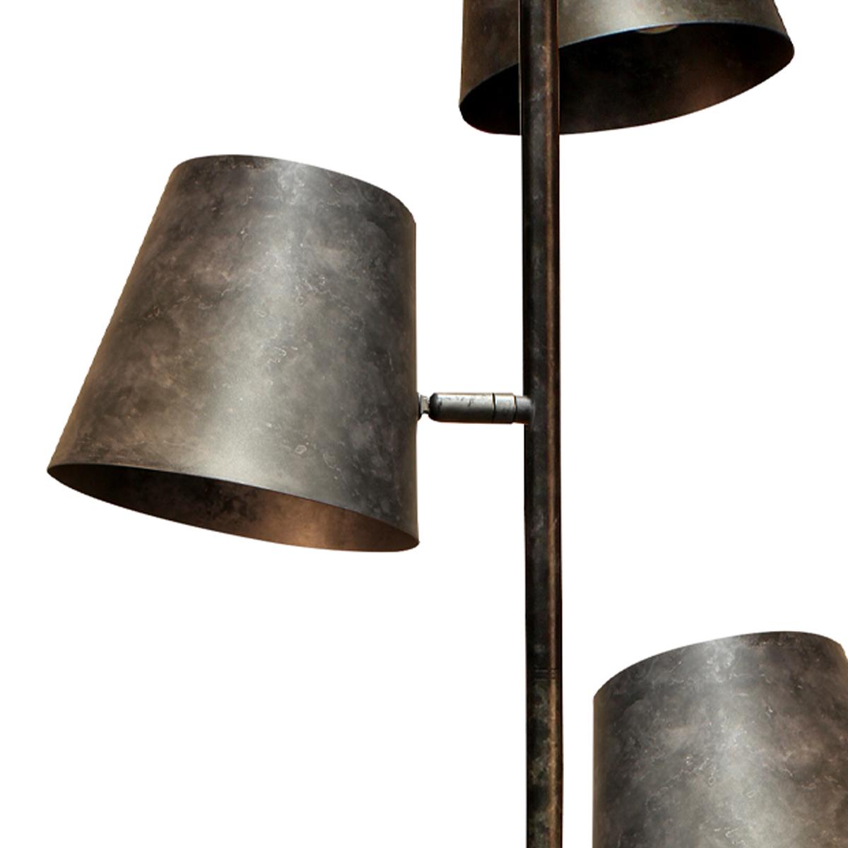 Hängeleuchte Colt H: 150 Cm 3-Flammig, Bewegliche Schirme - Grau, Design, Metall (49/150cm)