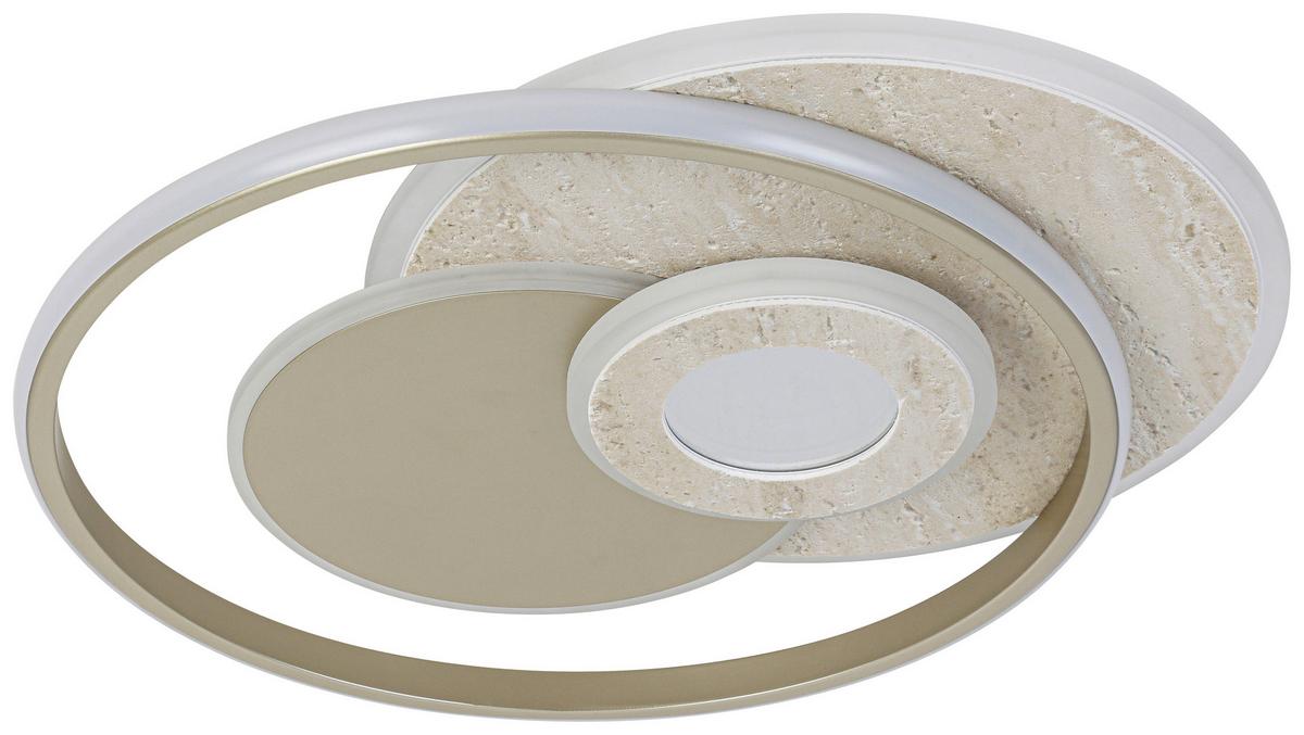 LED-Deckenleuchte Cara - Sandfarben/Champagner, Basics, Kunststoff/Metall (42/51/6,5cm) - Luca Bessoni