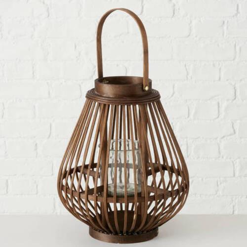 Windlicht Bambus Naturfarben Ø 28 Cm - Naturfarben, MODERN, Holz (28/33cm)