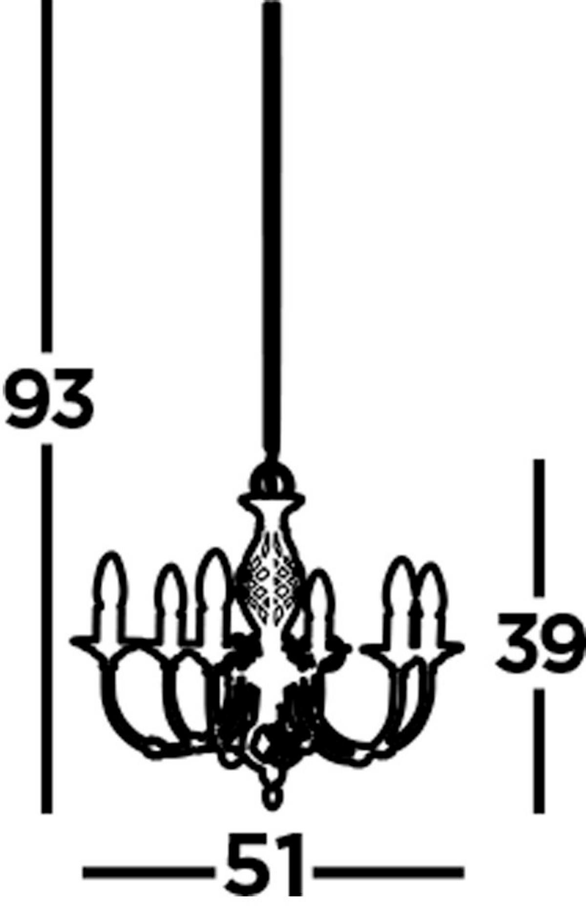 Hängeleuchte 3379-6 - Schwarz, Design, Metall (51/51/39cm)