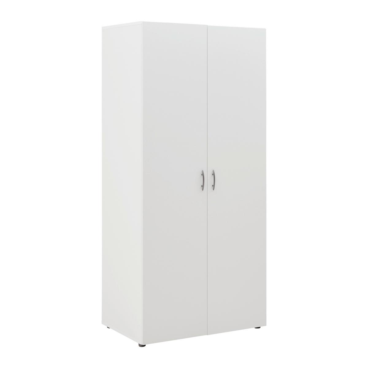Šatní skříň JOE *CENOVÝ TRHÁK* - bílá/barvy hliníku, Konvenční, kompozitní dřevo/plast (81/177/51cm) - Based