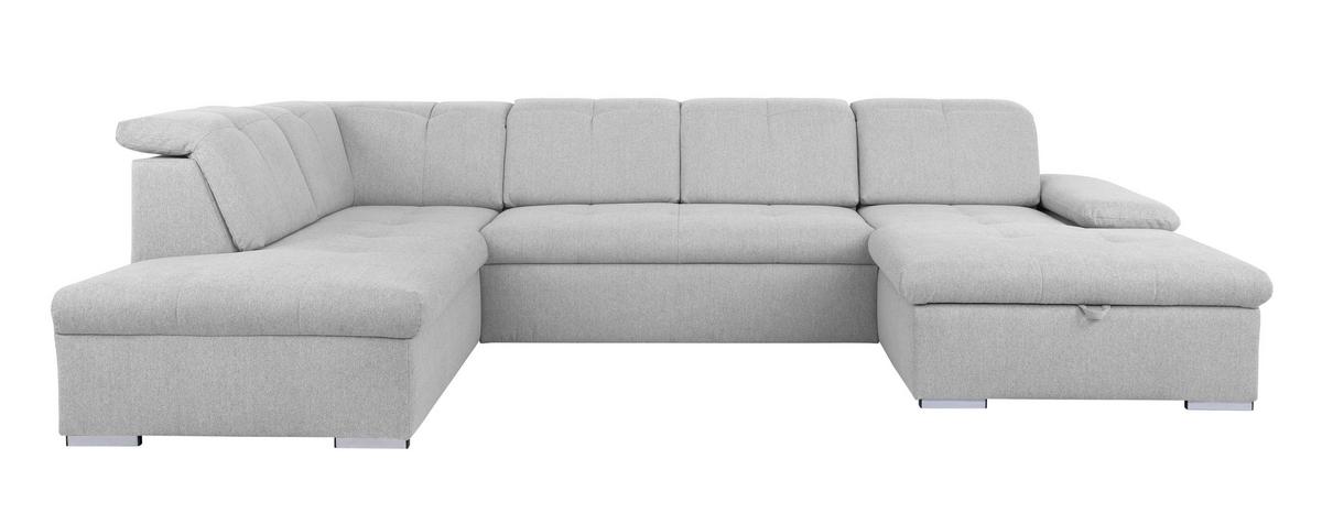 Wohnlandschaft Ramzes Hellgrau U: 215x328x173 cm - Hellgrau/Grau, Design, Textil (215/328/173cm) - MID.YOU