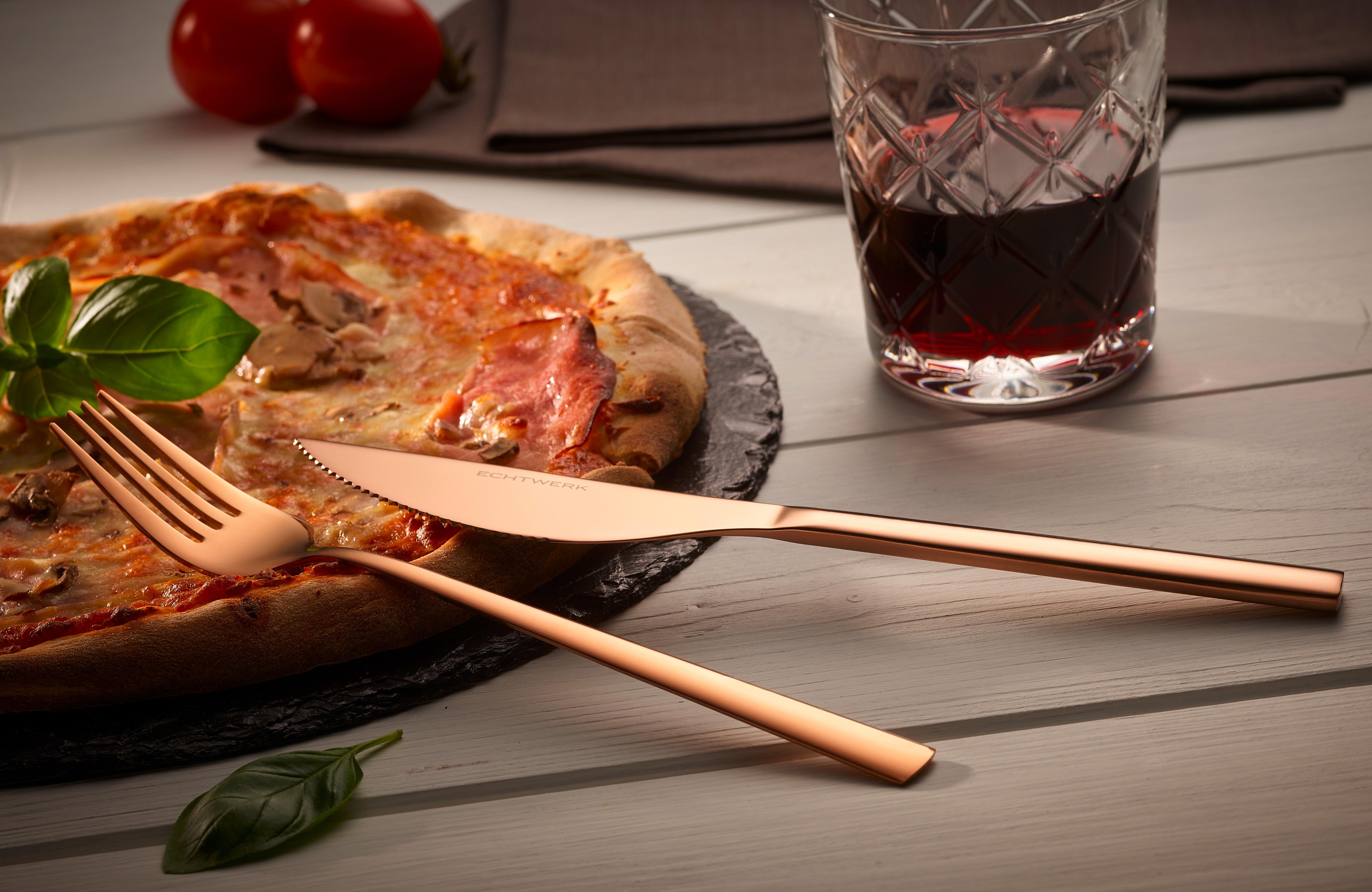 Pizzabesteck 4-Teilig für 2 Personen - Kupferfarben, Basics, Metall (23cm) - Echtwerk