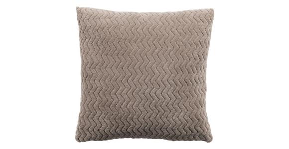 Zierkissen Talisha 40x40 cm Polyester Taupe mit Zipp - Taupe, MODERN, Textil (40/40cm) - Luca Bessoni