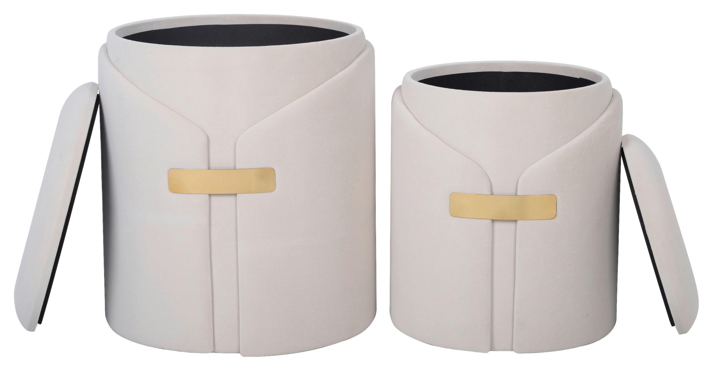 Hocker Forcet 125 2-teilig Beige D: 37/30,5 Cm - Beige, Design, Textil (30,5+37cm) - Kayoom