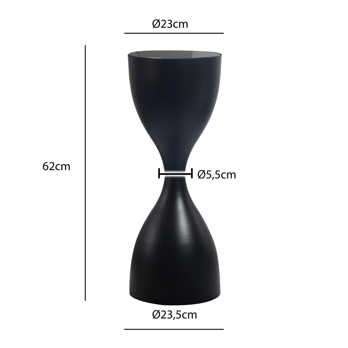 Príručný stolík čierny - čierna, Design, kov/sklo (23/23/62cm) - MID.YOU