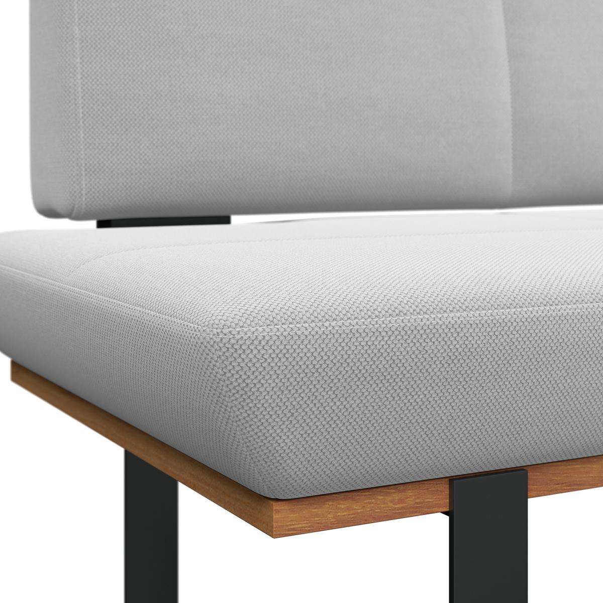 Eckbank Tristan Webstoff hellgrau, S:245x195cm - Hellgrau/Schwarz, MODERN, Holz/Textil (245/195cm) - James Wood