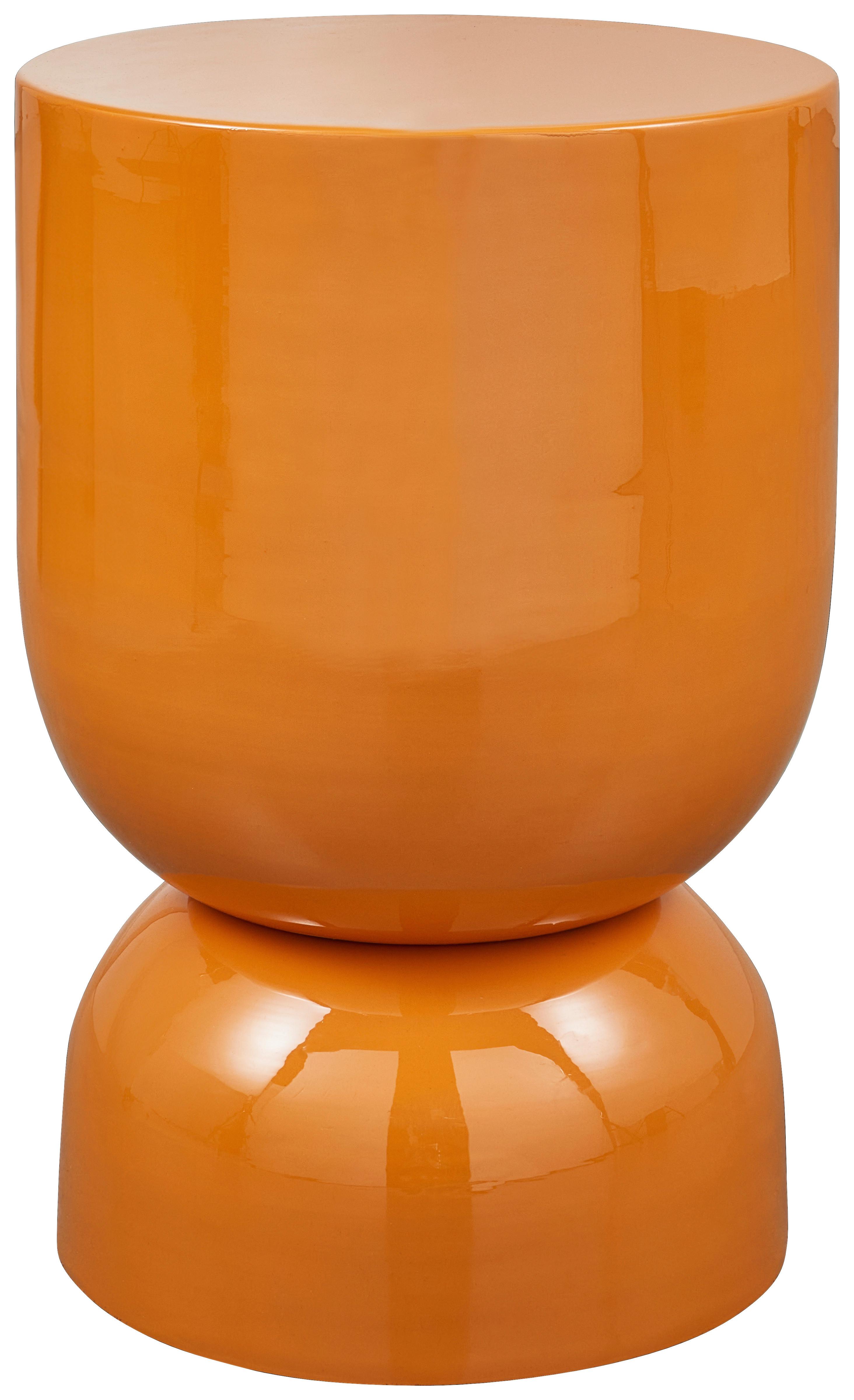 Beistelltisch Hekla Orange B: 32 cm - Orange, Design, Metall (32/32/47cm) - Livetastic