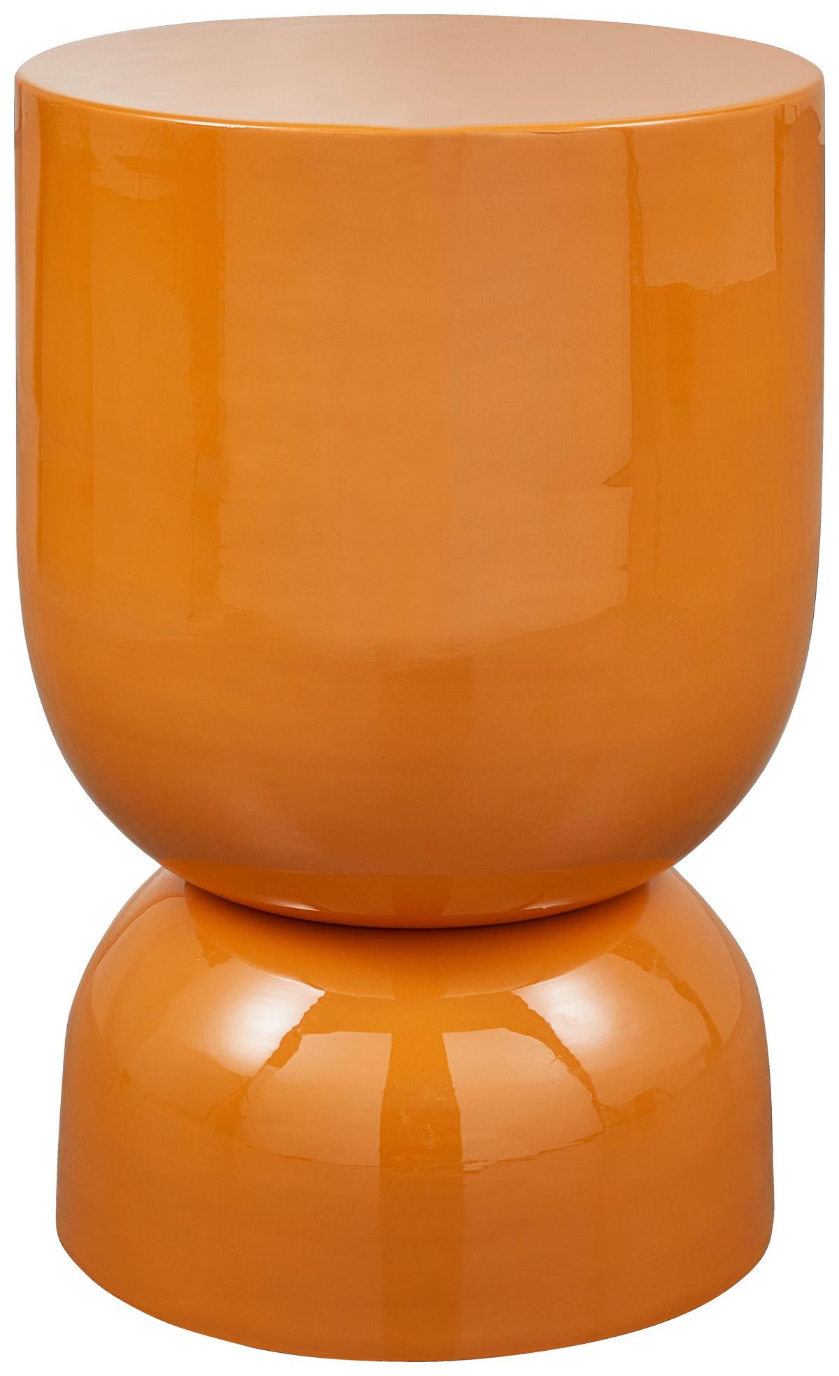 Beistelltisch Hekla Orange B: 32 cm - Orange, Design, Metall (32/32/47cm) - Livetastic