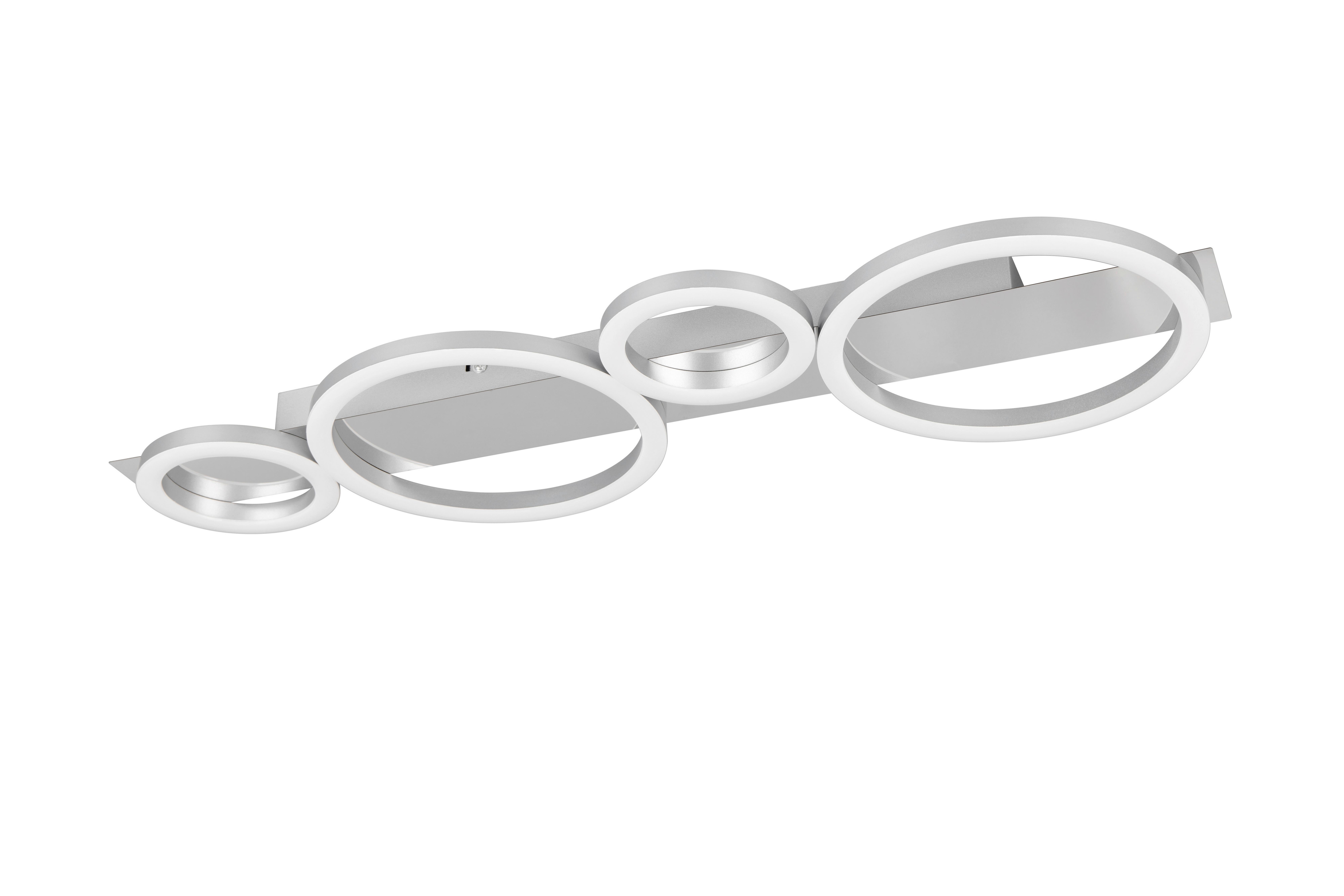 LED-Deckenleuchte Lumos L:72cm Weiß Chromfarben Titanfarben - Chromfarben/Titanfarben, Design, Kunststoff/Metall (72/5,5/23cm)