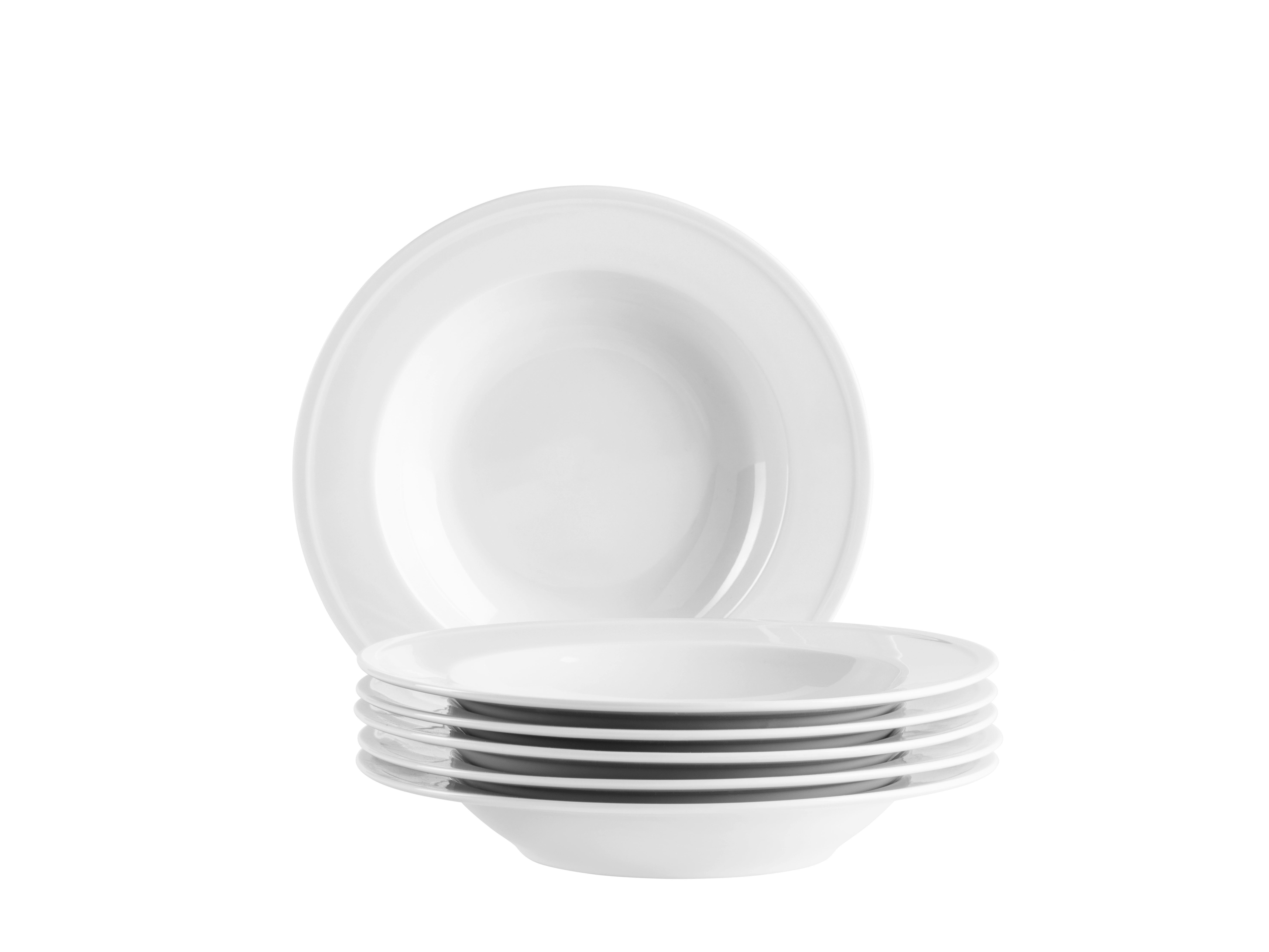 Tellerset Arlona Weiß 6-teilig - Weiß, Basics, Keramik - Mäser