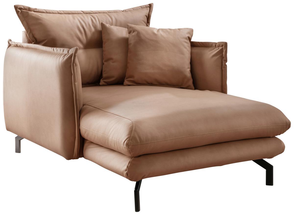 XXL-Sessel Lava Taupe B: 111cm - Taupe/Schwarz, MODERN, Textil (111/101/167cm) - Livetastic