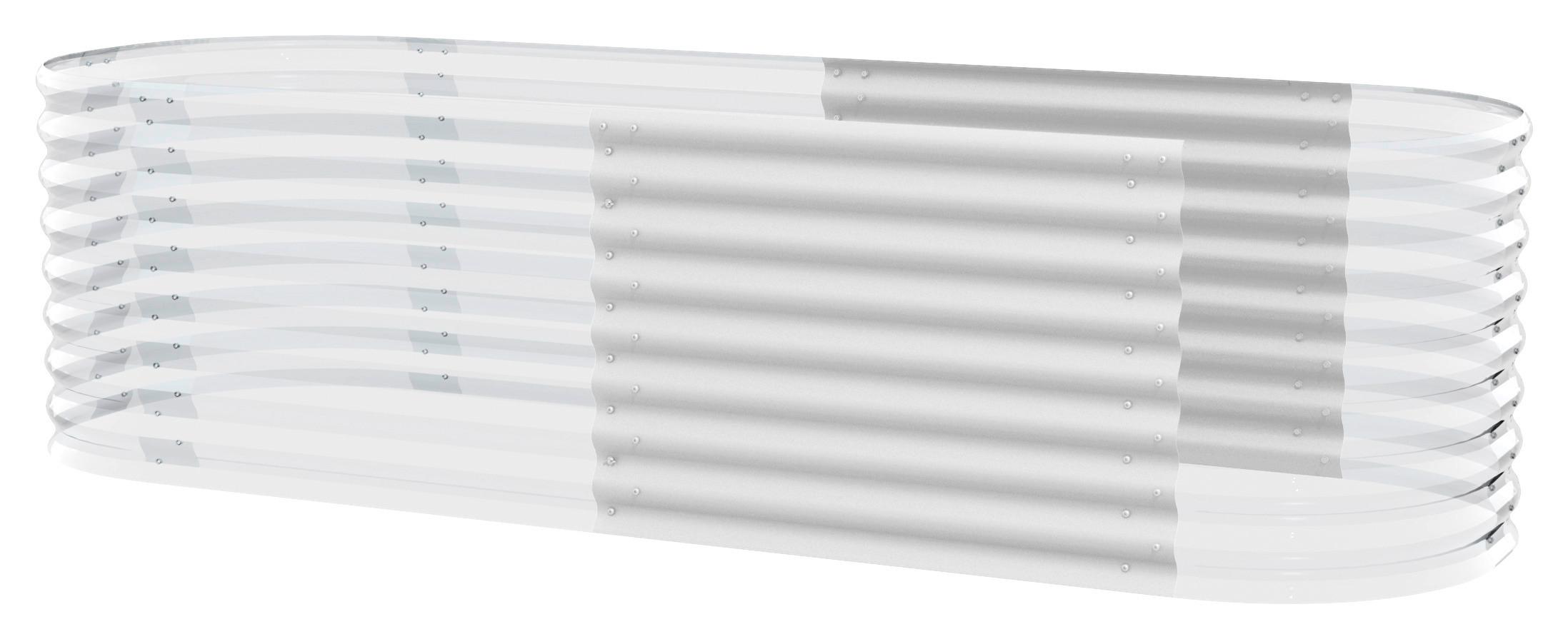 Hochbeet-Erweiterung Vita 630 80x63x80 cm, Oval, Alufarben - Alufarben, Basics, Metall (80/63/80cm)