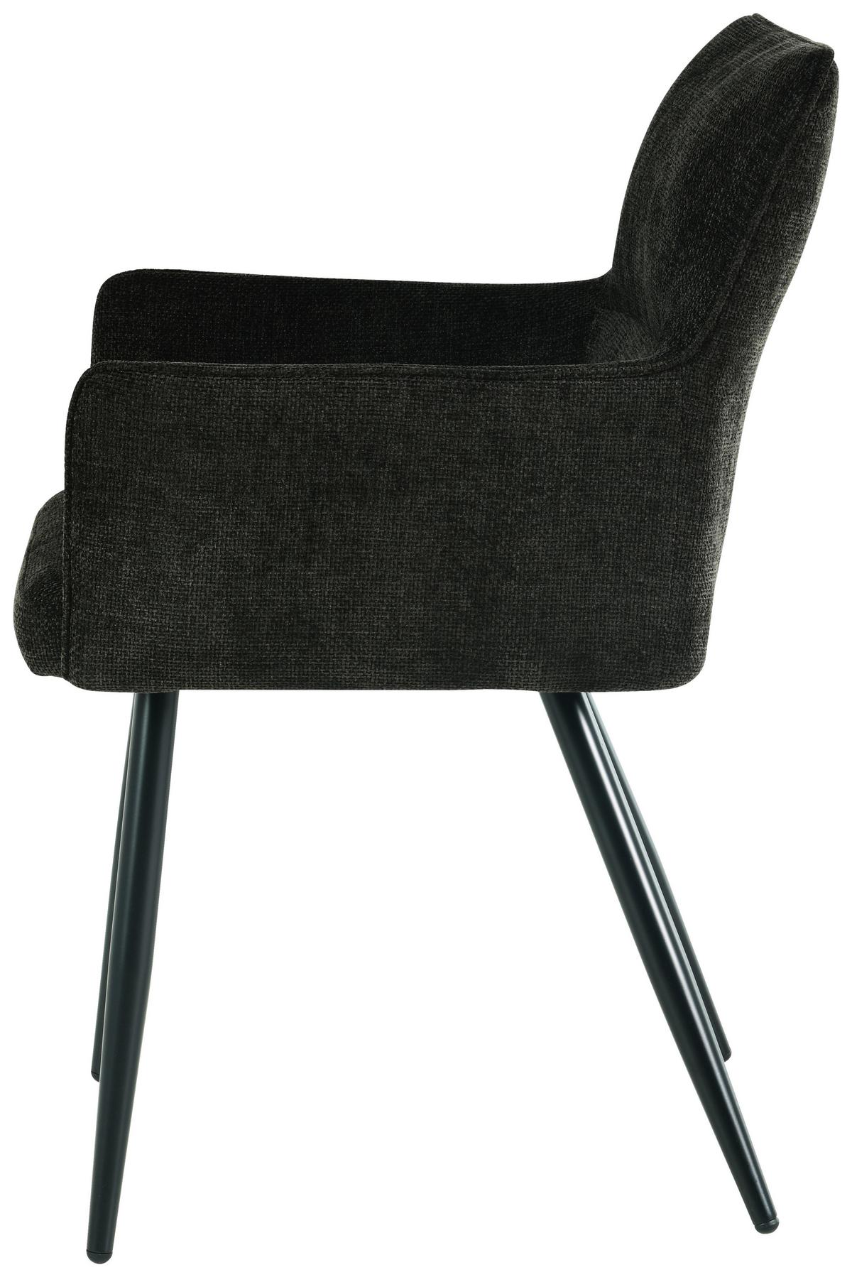 Armlehnstuhl Finn - Schwarz, LIFESTYLE, Holz/Textil (54/82/60cm) - MID.YOU