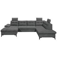 Wohnlandschaft Durban U Graphitfarben U:170/324/218 cm - Graphitfarben/Schwarz, KONVENTIONELL, Textil (170/324/218cm) - MID.YOU