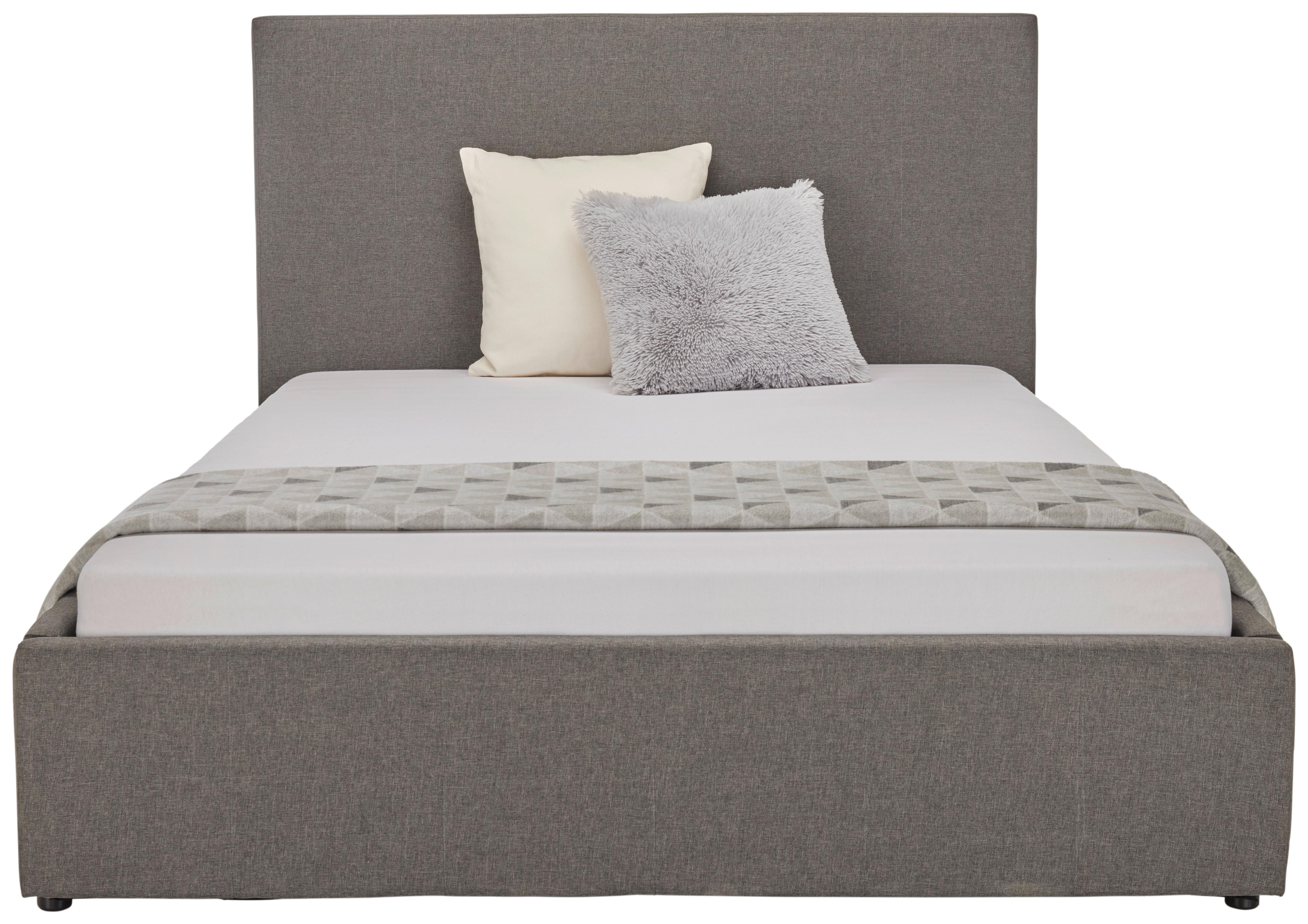 Čalouněná postel BILLY 120/200 cm, tmavě šedá - černá/tmavě šedá, Konvenční, dřevo/textil (120/200cm) - Mömax