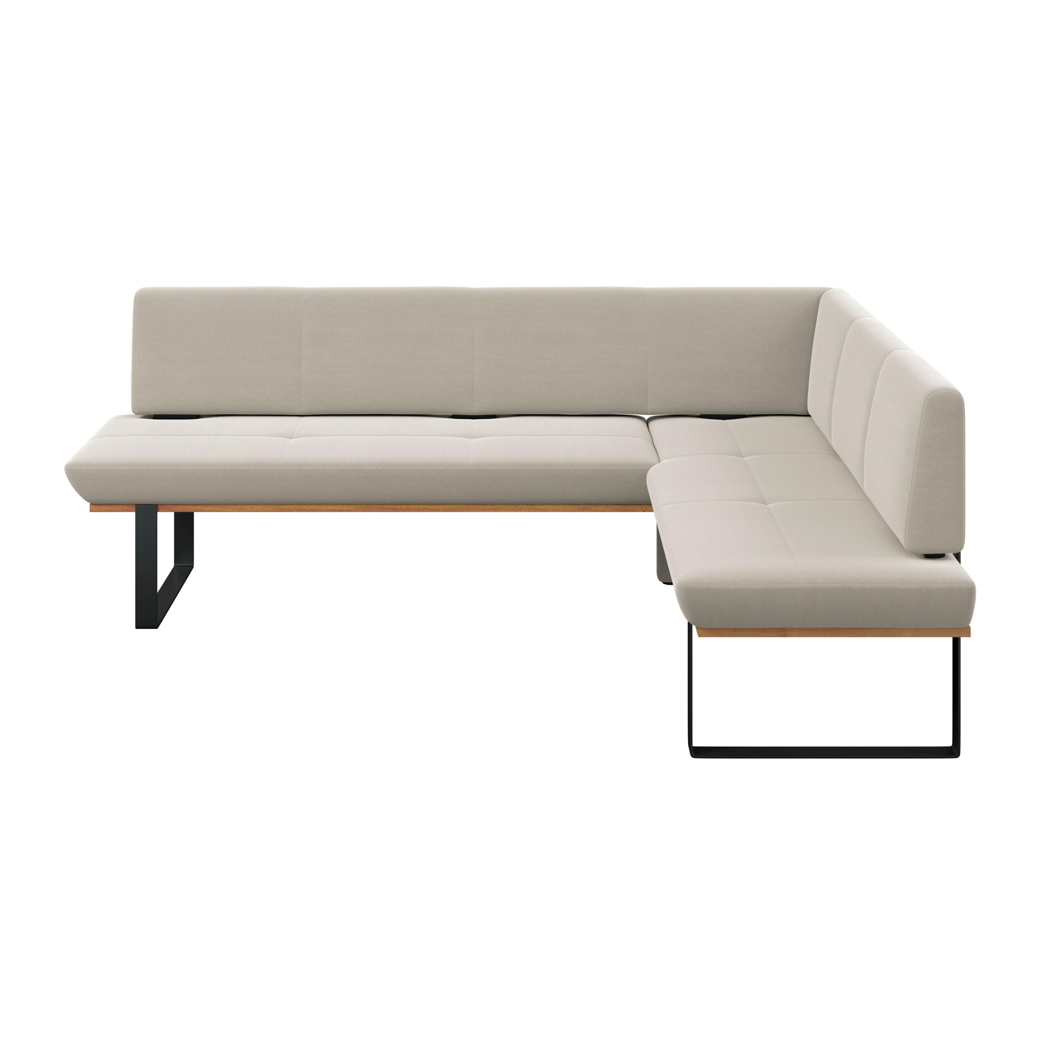 Eckbank Tristan Webstoff beige,S:245x195cm - Beige/Schwarz, MODERN, Holz/Textil (245/195cm) - James Wood