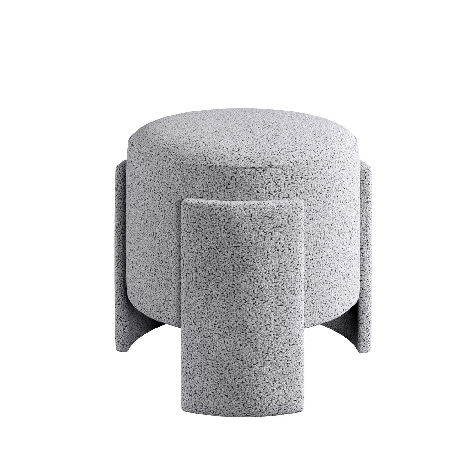 Hocker Ash, Grau B: 39 cm - Grau, Design, Textil (39/40/39cm) - Livetastic