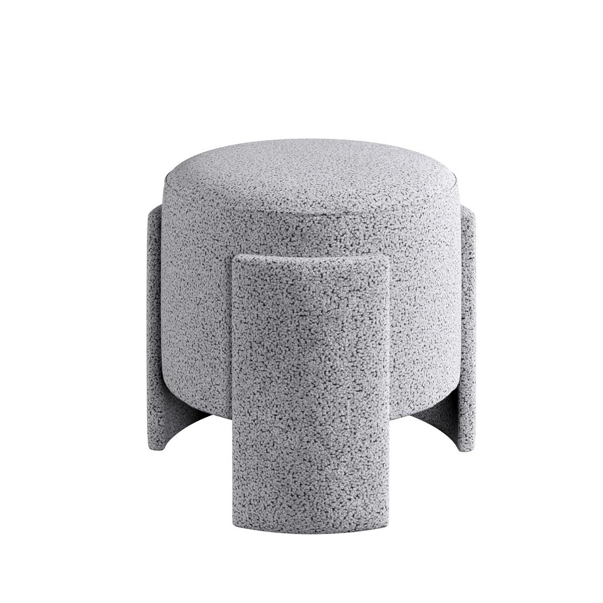 Hocker Ash, Grau B: 39 cm - Grau, Design, Textil (39/40/39cm) - Livetastic