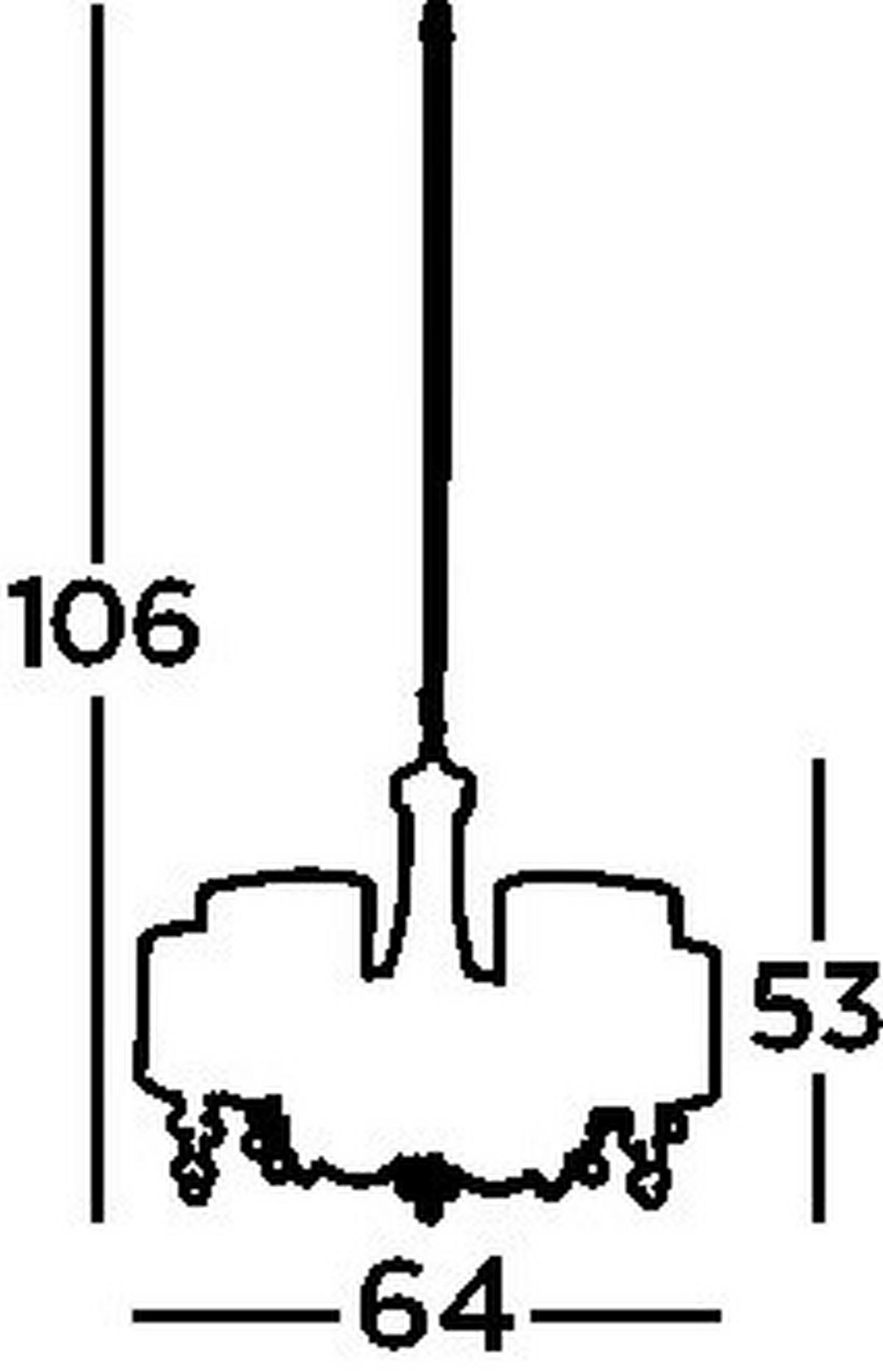 Kronleuchter 1055-5cc Nina - Chromfarben/Weiß, Design, Glas/Textil (64/106cm)