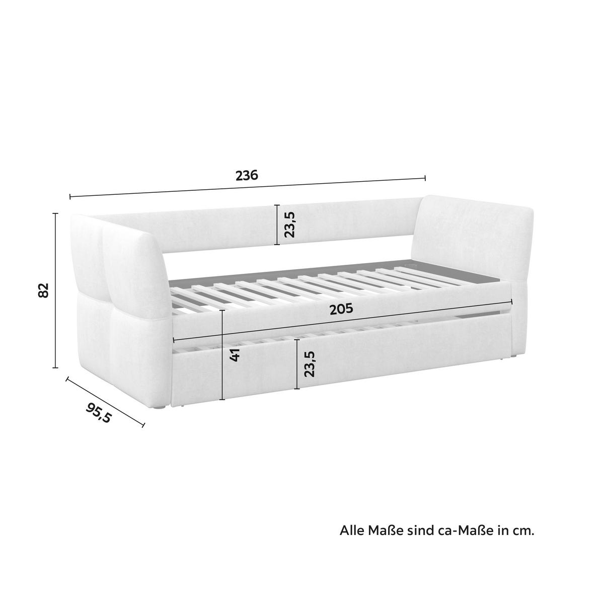 Výsuvná posteľ DREAM 180x200, svetlosivá - svetlohnedá/čierna, Modern, drevo/textil (90/200cm) - Bessagi Home