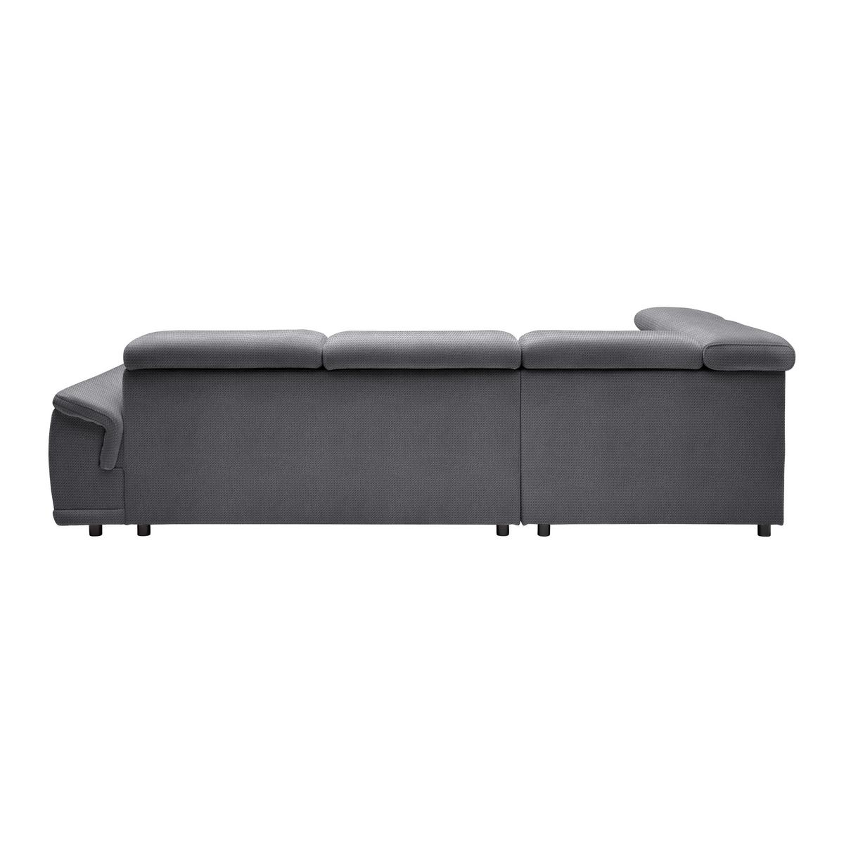 Rohová sedačka GRINALDI, ľavá, modrosivá - čierna/modrosivá, Modern, textil/plast (206/283cm) - Premium Living