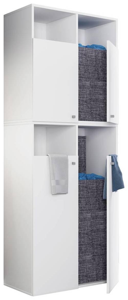 Wäscheschrank Klidas XXL - Weiß, MODERN, Holzwerkstoff (80,1/184/39cm) - MID.YOU