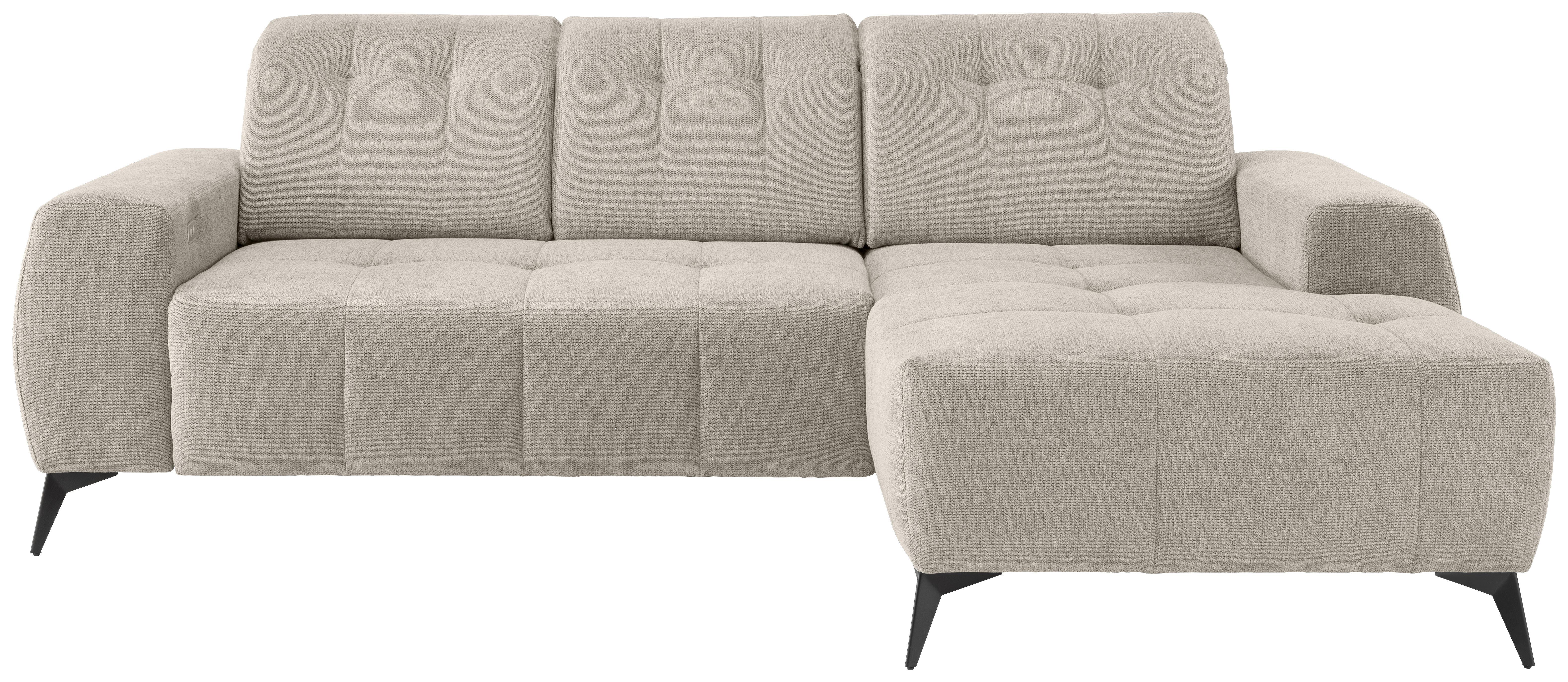 Ecksofa Sano, Beige S: 258x180 cm - Beige/Schwarz, MODERN, Textil (258/180cm) - Livetastic