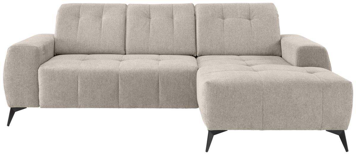 Ecksofa Sano, Beige S: 258x180 cm - Beige/Schwarz, MODERN, Textil (258/180cm) - Livetastic
