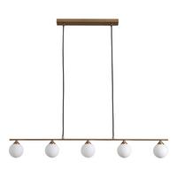 Pendelleuchte Halifax Pendant - Messingfarben/Weiß, Basics, Glas/Metall (110/10/16cm)