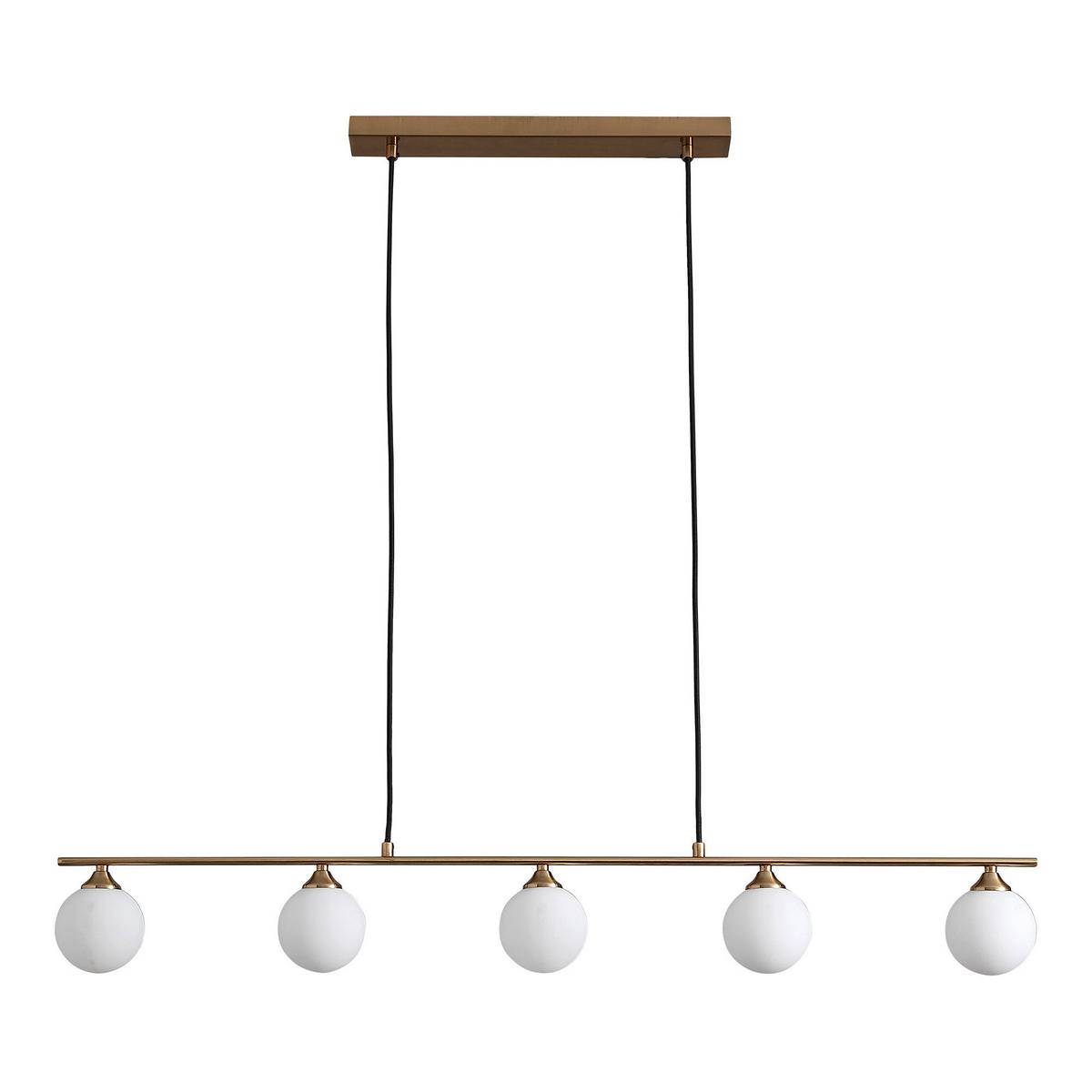 Pendelleuchte Halifax Pendant - Messingfarben/Weiß, Basics, Glas/Metall (110/10/16cm)