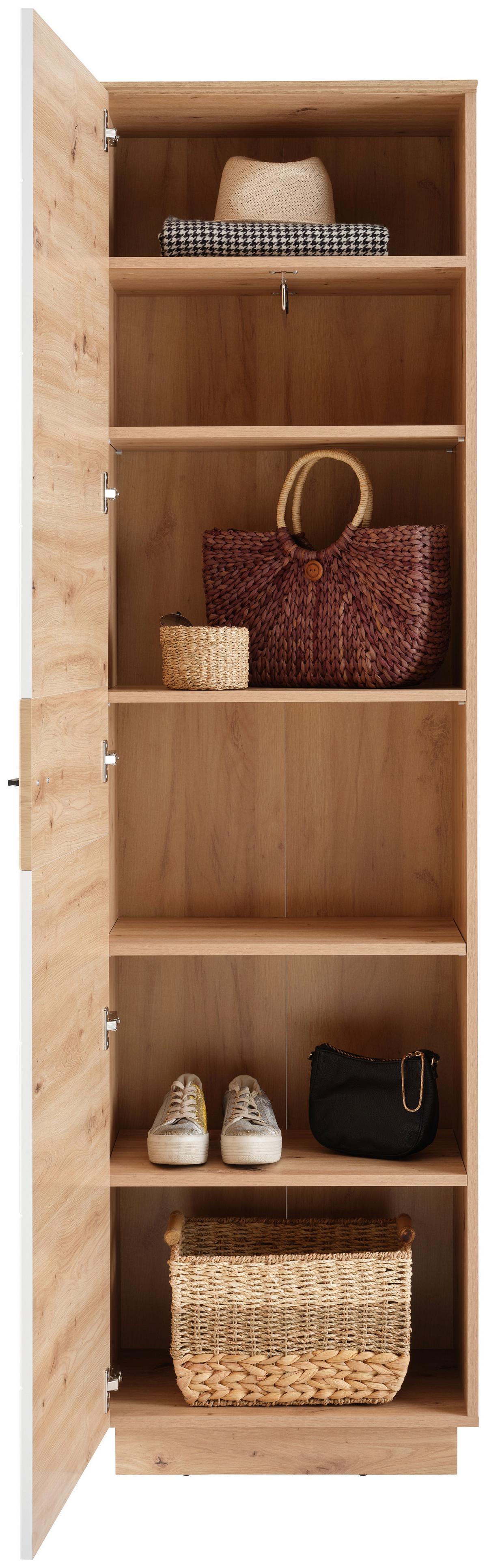 Garderobenschrank Tonale 56 cm Artisan Eiche Dekor/Alpinweiss - Weiß/Eiche Artisan, KONVENTIONELL, Holzwerkstoff (56/207,4/40cm)