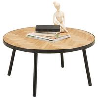 Konferenčný stolík P: 80cm - čierna/prírodná farba, Lifestyle, kov/kompozitné drevo (80/40cm) - Premium Living