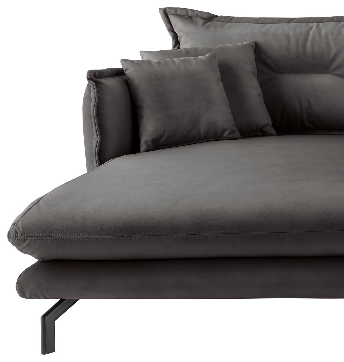 Ecksofa Lava Anthrazit S: 180x255cm - Anthrazit/Schwarz, MODERN, Textil (180/255cm) - Livetastic