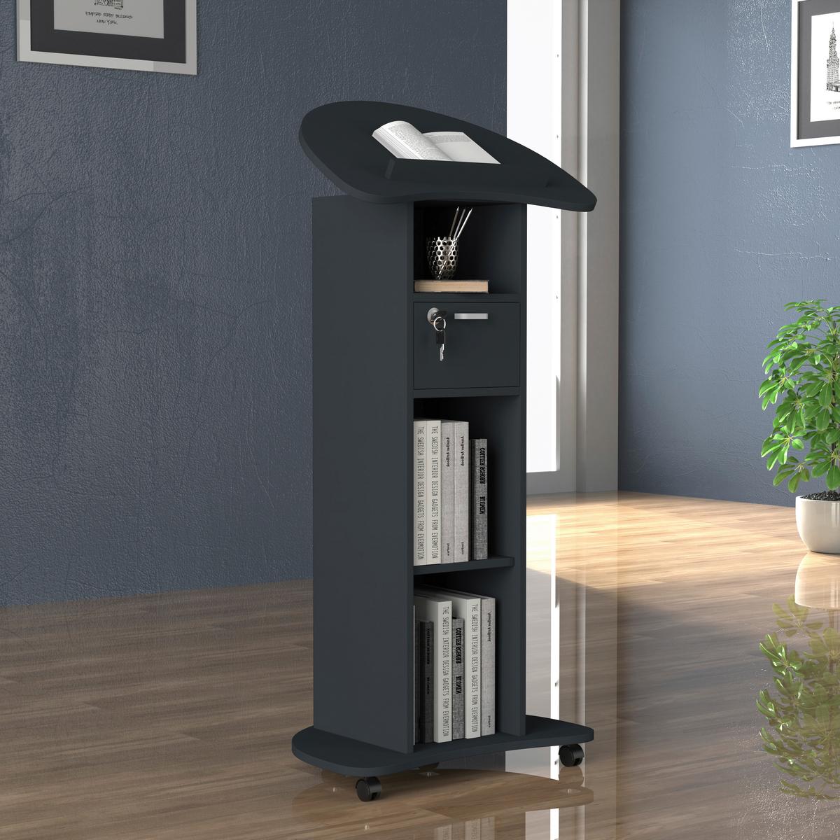 Stehpukt Redola M Anthrazit Mit Stauraum - Anthrazit, MODERN, Holzwerkstoff (56/110/37cm) - MID.YOU