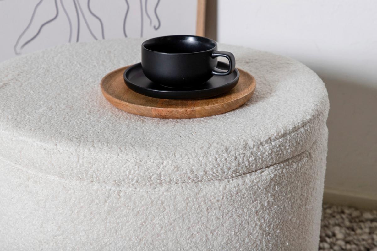 Pouf Dunken - Weiß, Design, Textil (51/43/51cm) - Livetastic
