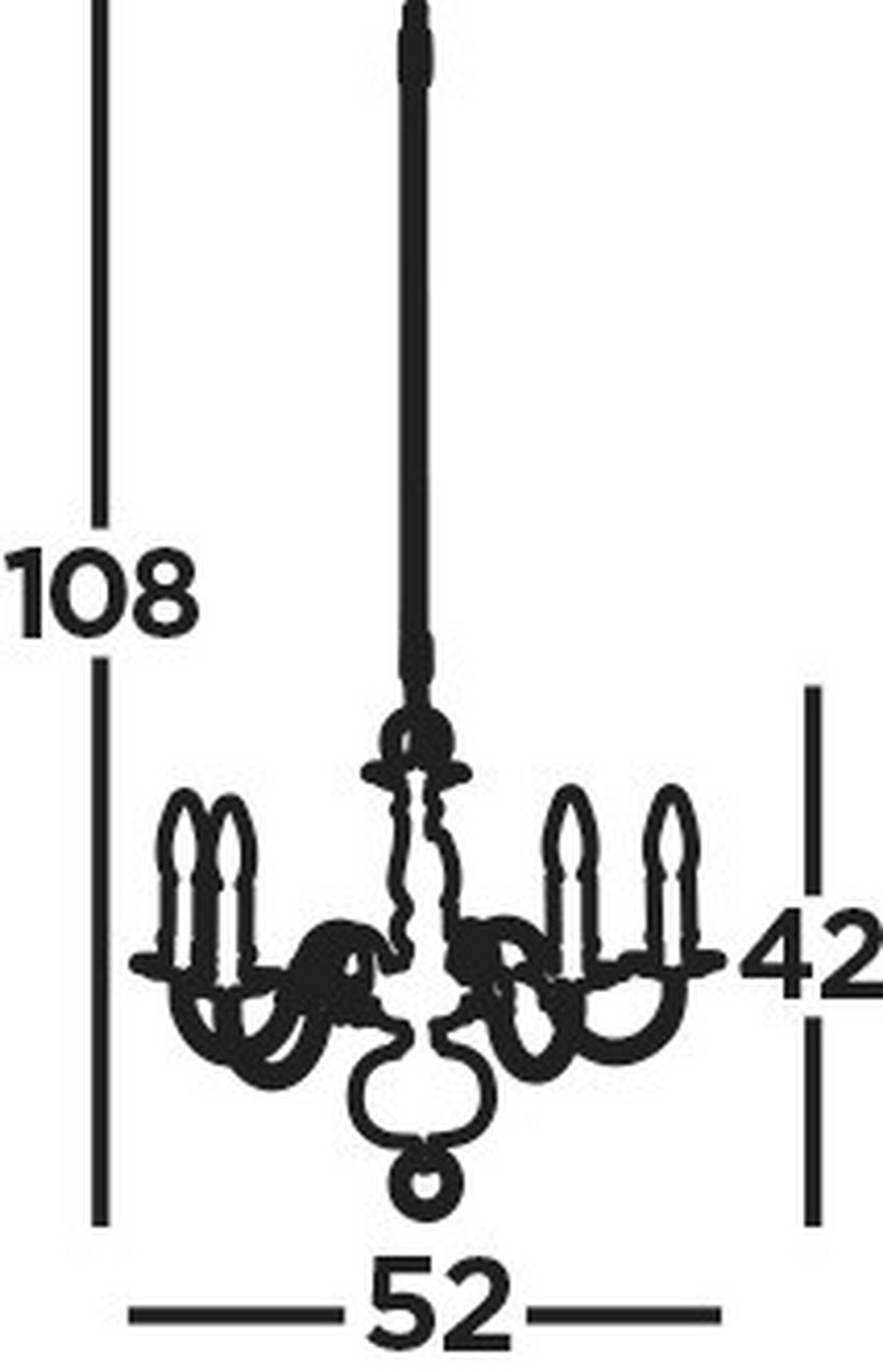 Kronleuchter Flemish 1019-5ab - Messingfarben, Design, Metall (52/108cm)