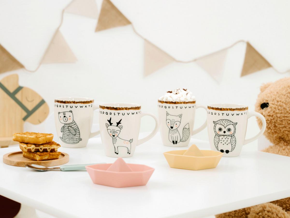 Kinderbecher Steinzeug 4 -Teilig. Multicolor - Multicolor, Basics, Keramik - Creatable