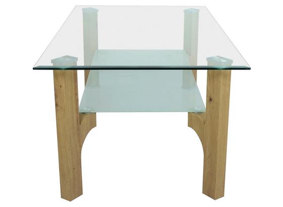 Couchtisch Glas mit Ablagefach Foresto, Eiche - Eichefarben, Basics, Glas/Holzwerkstoff (110/45/60cm) - Livetastic Couchtisch Glas mit Ablagefach Foresto, Eiche - Eichefarben, Basics, Glas/Holzwerkstoff (110/45/60cm) - Livetastic
