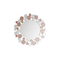 Wandspiegel Bubble Rund 80 cm Metallrahmen Rosa/Silberfarben - Silberfarben/Rosa, Basics, Glas/Metall (80/80/3cm) - Kayoom