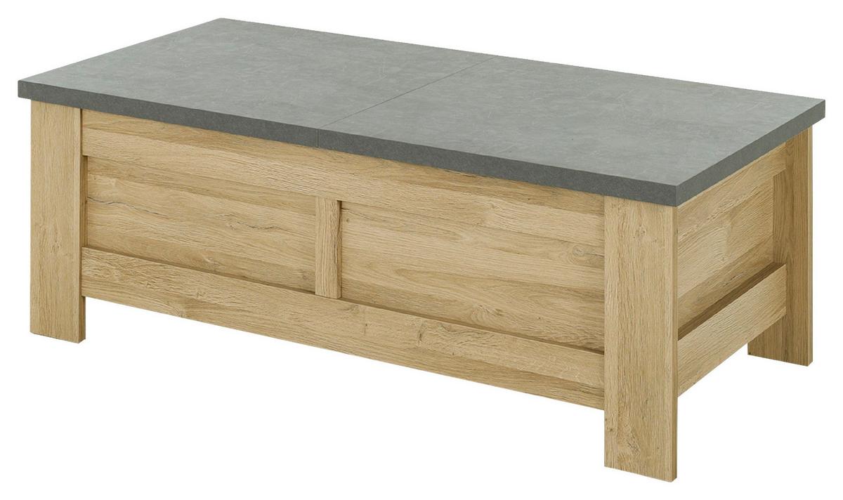 Couchtisch Couchtisch 329 - Eichefarben/Grau, MODERN, Holzwerkstoff (137/70/49cm) - MID.YOU
