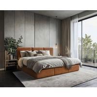 Familienbett Domino Combo Mit Bettkasten, Terracotta 270x200 - Terracotta/Schwarz, MODERN, Holz/Holzwerkstoff (270/200cm) - MID.YOU