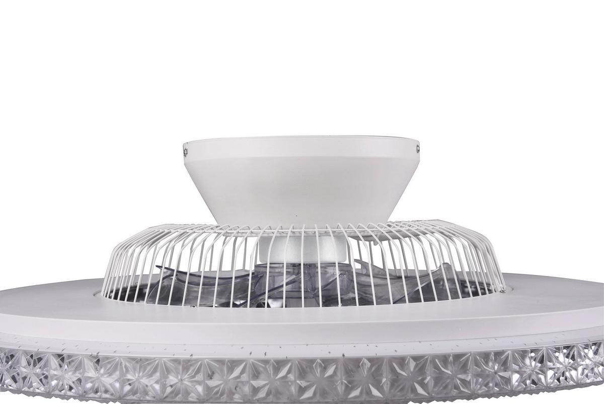 Deckenventilator Harstad Weiß Chromfarben Transparent - Chromfarben/Transparent, Trend, Kunststoff (60/18cm)