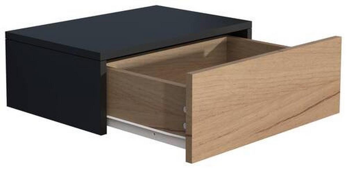 Nachtkästchen Usal M B: 45 Cm Schwarz/eiche Dekor - Eichefarben/Schwarz, MODERN, Holzwerkstoff (45/15/30cm) - MID.YOU