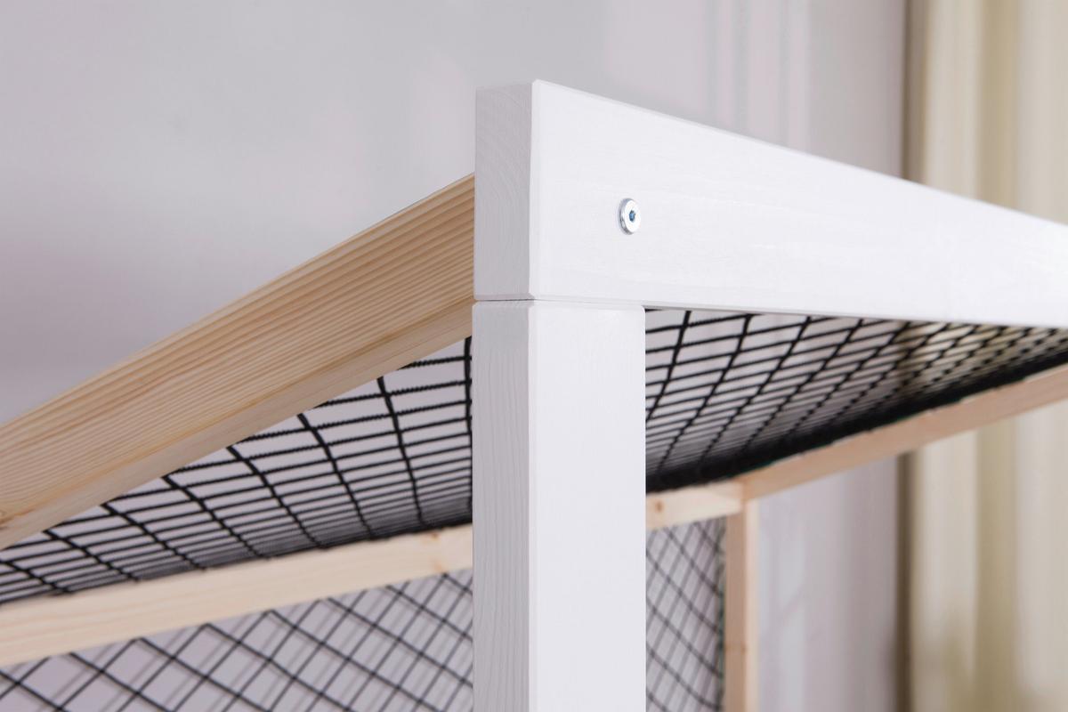 Bodenbett Mit Bettkasten 90x200 Cm Naturfarben/weiß - Naturfarben/Weiß, MODERN, Holz (90/200cm) - MID.YOU