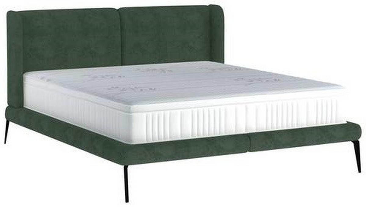 Polsterbett +matratze 180x200 Tessina Sorisso Dunkelgrün - Dunkelgrün/Creme, MODERN, Textil (180/200cm) - Livetastic
